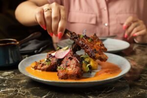 Juicy grilled lamb chops