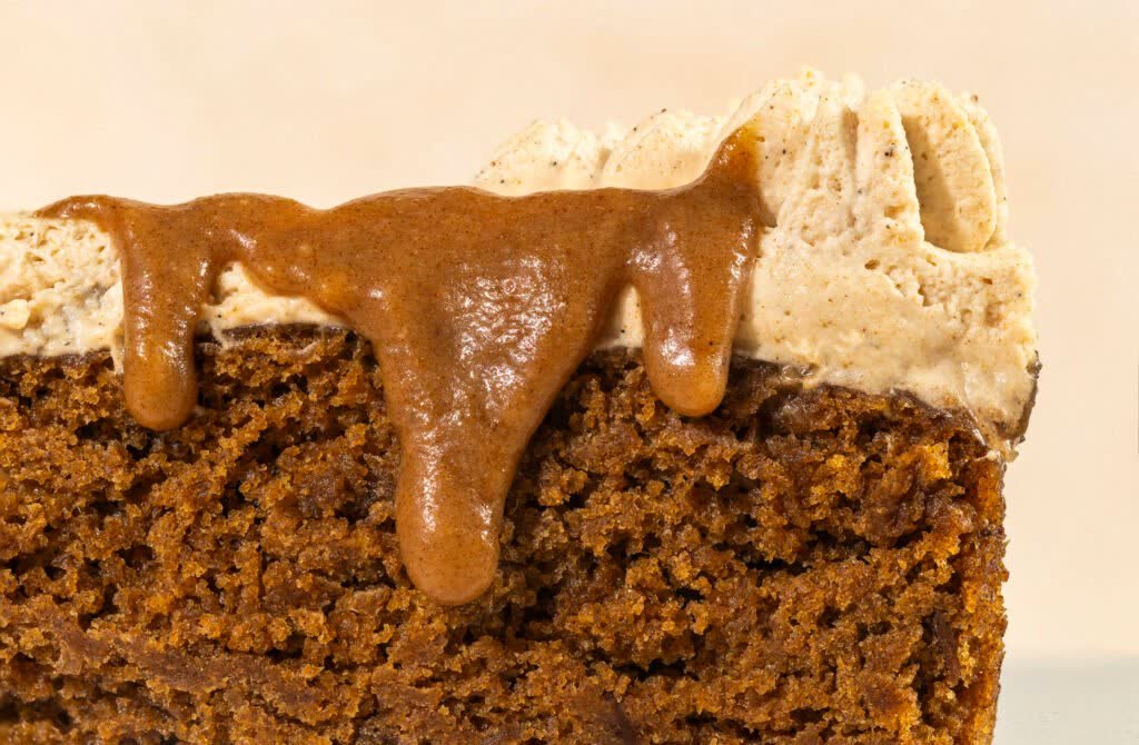 A close crop of a caramel topped dessert, the kind of detail shot that carries a Ramadan campaign