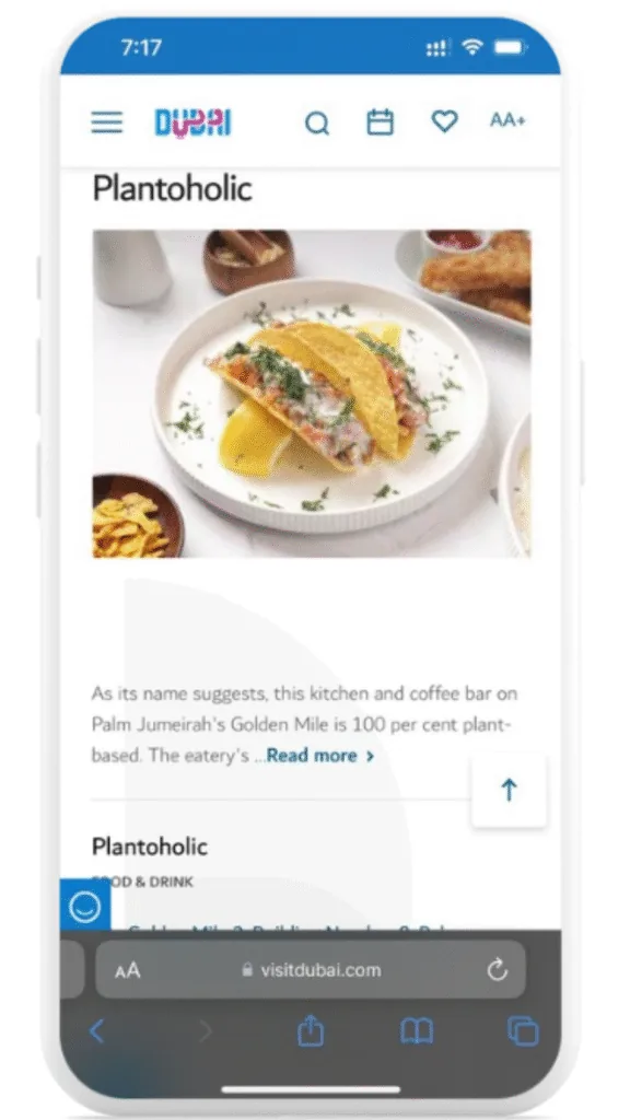 Plantoholic featured on the Visit Dubai website
