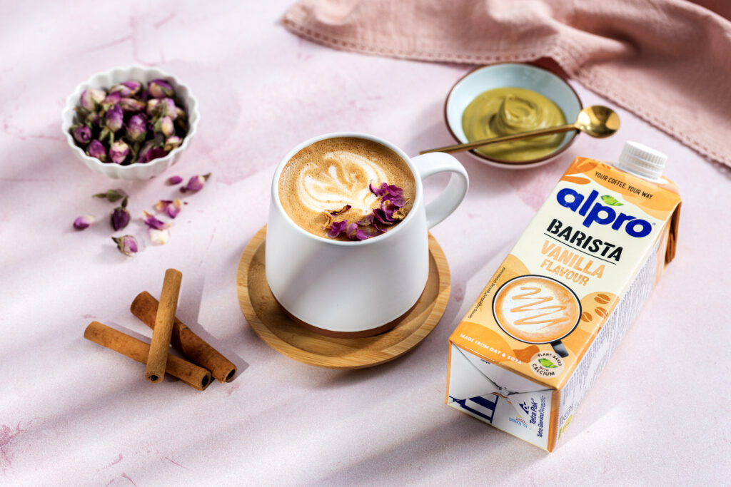 ROSE CARDAMOM PISTACHIO LATTE Food On Focus Media