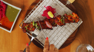 Grilled chicken skewers