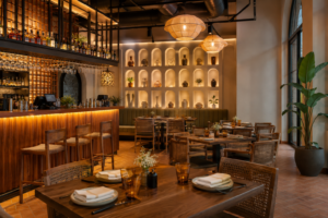 Your main dining room, shot wide from a corner.